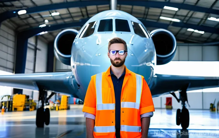 항공정비사와 정비 이력 관리 시스템 - **Augmented Reality in Aircraft Maintenance:**
"A highly skilled aircraft technician, dressed in...